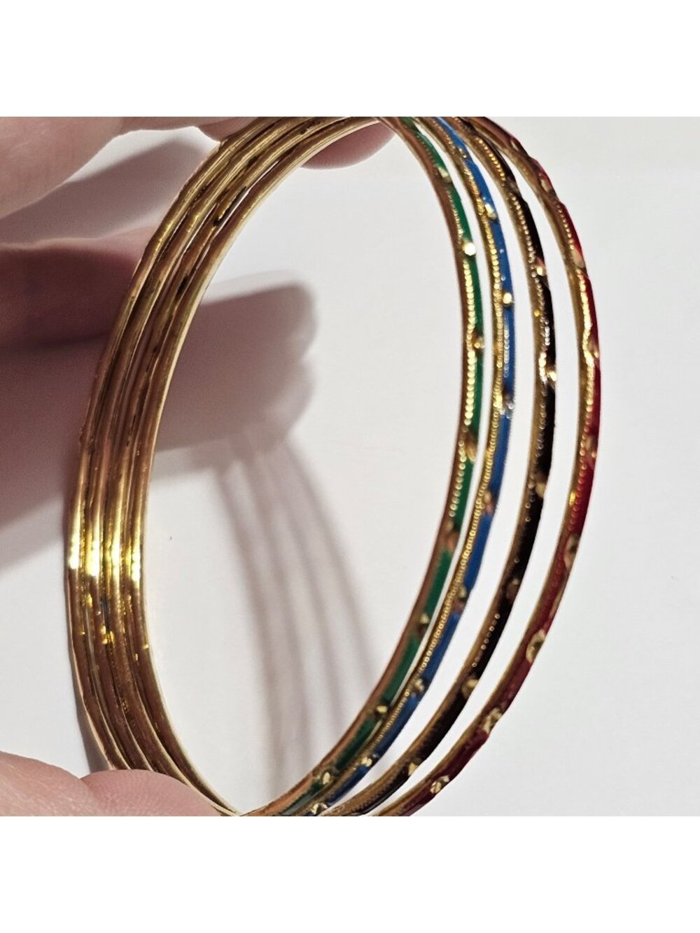 (702) Stackable Bangles Set of 4 Multiple Colored